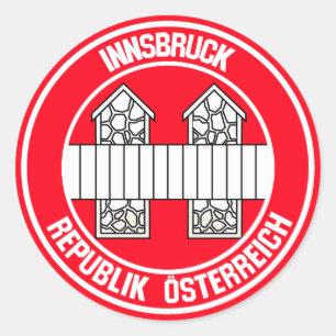 Sticker Rond Emblème rond d'Innsbruck