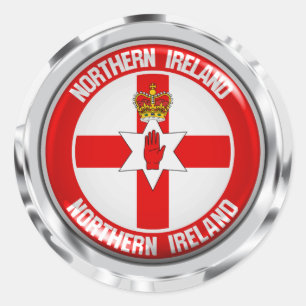 Sticker Rond Emblème rond d'Irlande du Nord