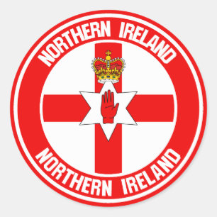 Sticker Rond Emblème rond d'Irlande du Nord