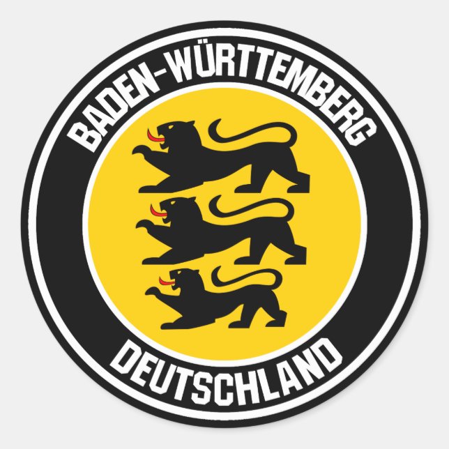 Sticker Rond Emblème rond du Bade-Wurtemberg (Devant)