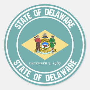 Sticker Rond Emblème rond du Delaware