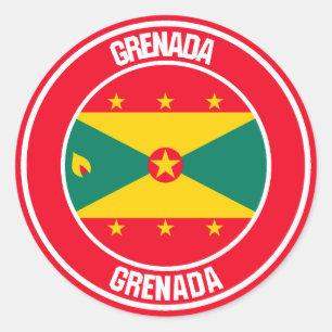Sticker Rond Emblème rond du Grenada