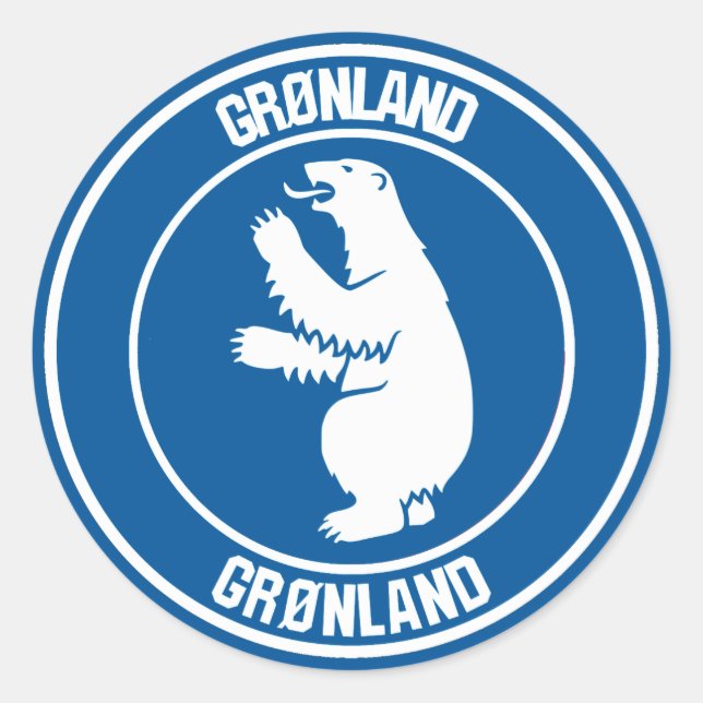 Sticker Rond Emblème rond du Groenland (Devant)