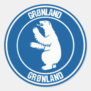 Sticker Rond Emblème rond du Groenland