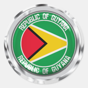 Sticker Rond Emblème rond du Guyana
