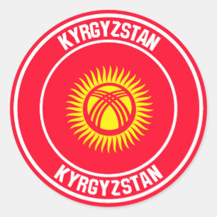 Sticker Rond Emblème rond du Kirghizistan
