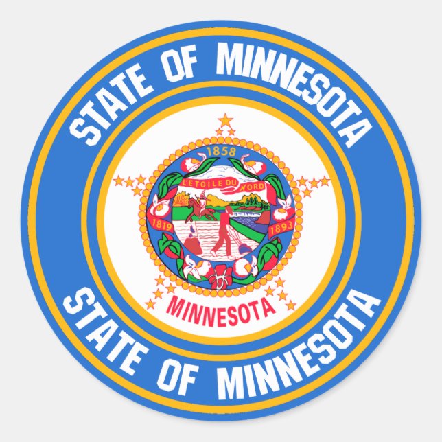 Sticker Rond Emblème rond du Minnesota (Devant)