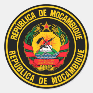 Sticker Rond Emblème rond du Mozambique
