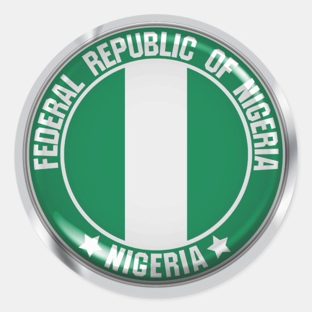 Sticker Rond Emblème rond du Nigéria (Devant)