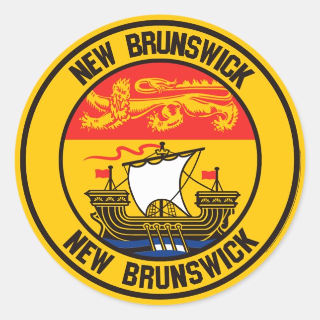 Sticker Rond Emblème rond du Nouveau-Brunswick (Devant)