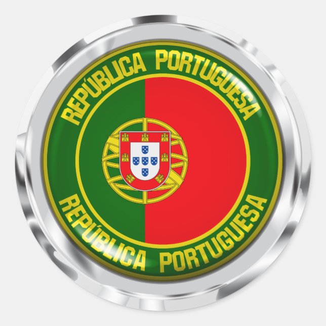 Sticker Rond Emblème rond du Portugal (Devant)