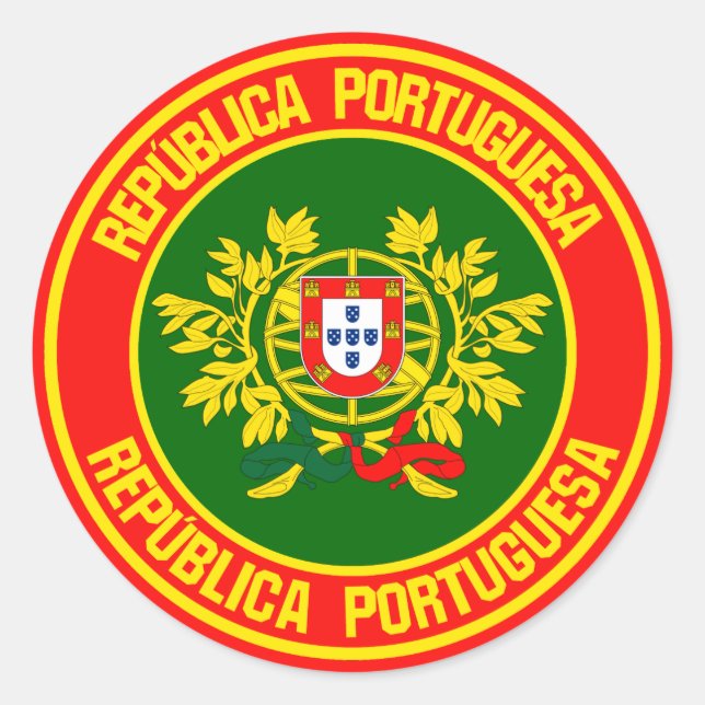 Sticker Rond Emblème rond du Portugal (Devant)