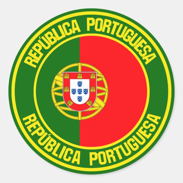Sticker Rond Emblème rond du Portugal (Devant)