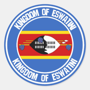 Sticker Rond Emblème rond du Swaziland ( Eswatini )