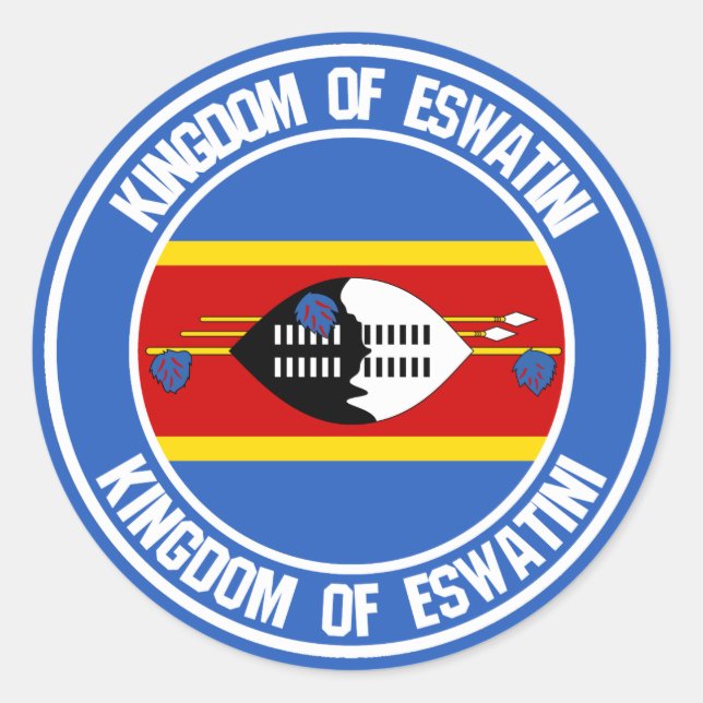Sticker Rond Emblème rond du Swaziland ( Eswatini ) (Devant)
