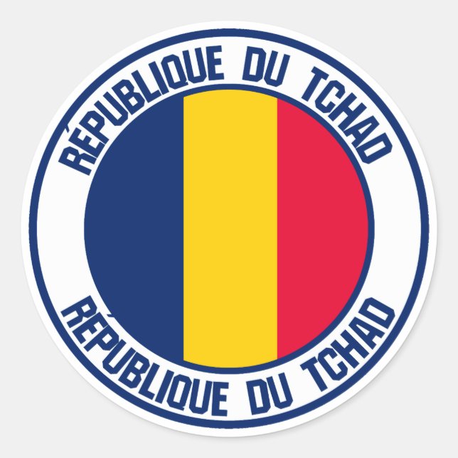 Sticker Rond Emblème rond du Tchad (Devant)