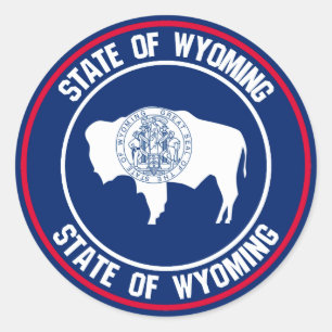 Sticker Rond Emblème rond du Wyoming