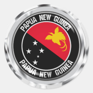 Sticker Rond Emblème rond Papouasie-Nouvelle-Guinée
