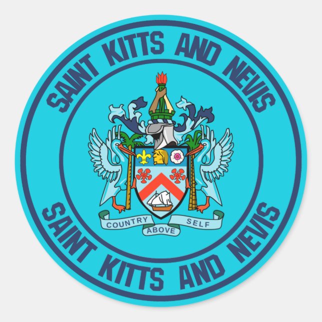 Sticker Rond Emblème rond Saint-Kitts-et-Nevis (Devant)