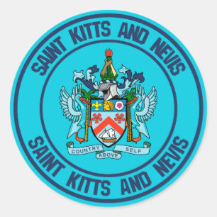 Sticker Rond Emblème rond Saint-Kitts-et-Nevis