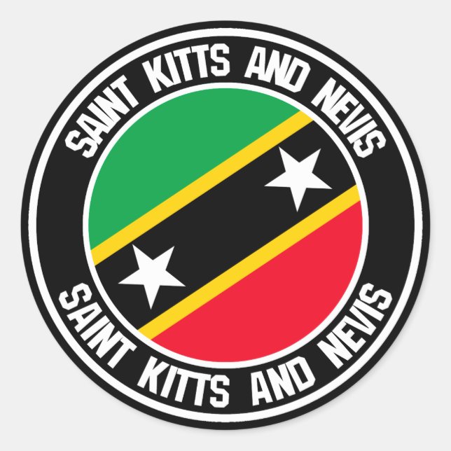 Sticker Rond Emblème rond Saint-Kitts-et-Nevis (Devant)