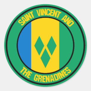 Sticker Rond Emblème rond Saint-Vincent-et-les Grenadines