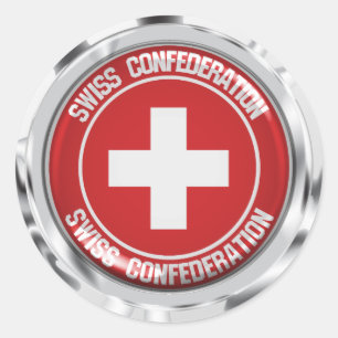 Sticker Rond Emblème rond Suisse