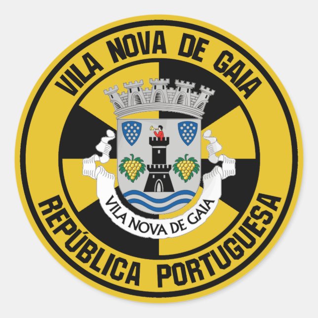Sticker Rond Emblème rond Vila Nova de Gaia (Devant)