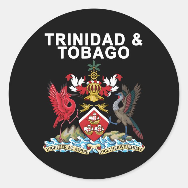 Sticker Rond Emblème Trinité-Et-Tobago (Devant)