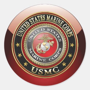 Sticker Rond Emblème USMC [Edition spéciale] [3D]