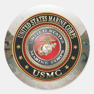 Sticker Rond Emblème USMC [Edition spéciale] [3D]