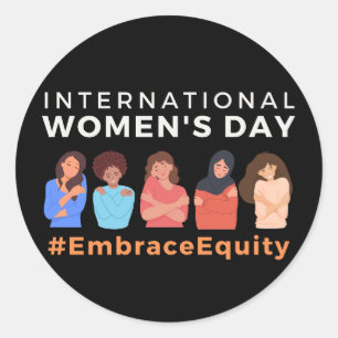 Sticker Rond Embrace Equity International Women's Day