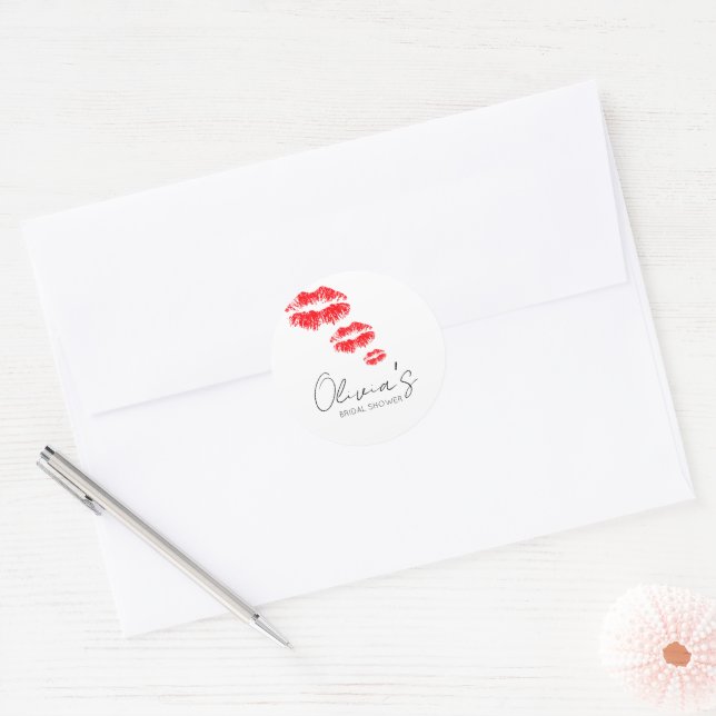 Sticker Rond Embrasse la douche nuptiale (Enveloppe)