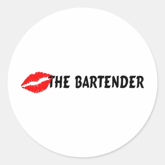 Sticker Rond Embrasse Le Barman (Devant)