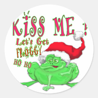 Sticker Rond Embrasse-moi et Froggy