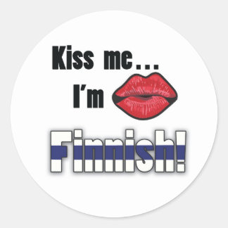Sticker Rond Embrasse-moi je suis finlandais