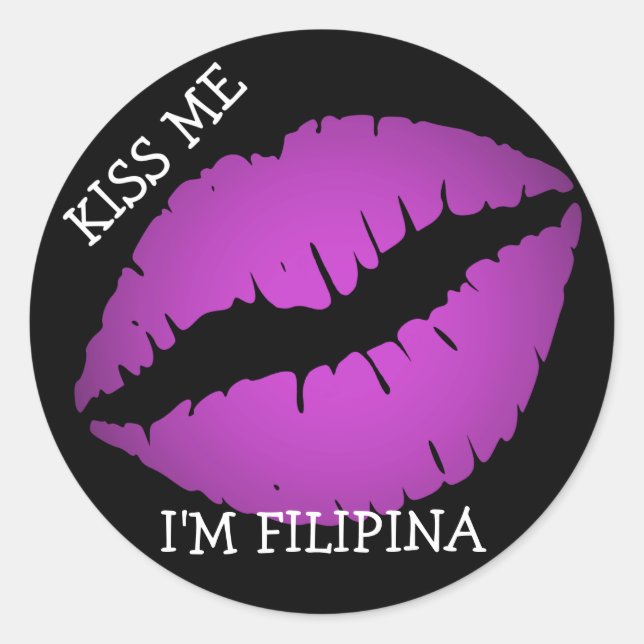 Sticker Rond Embrasse-moi, je suis Philippine (Devant)