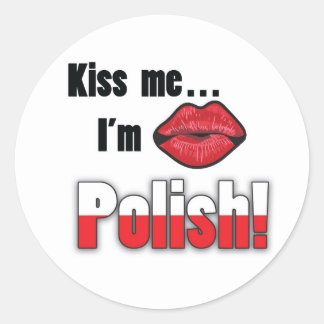 Sticker Rond Embrasse-moi Je suis Polonais