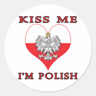 Sticker Rond Embrasse-moi Je suis Polonais