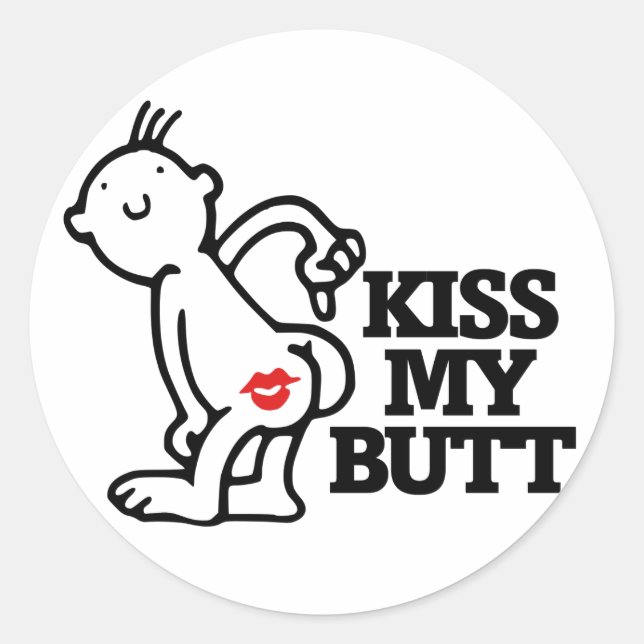 Sticker Rond Embrasse mon cul (Devant)