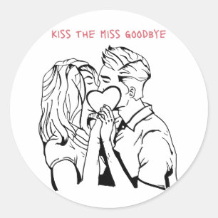 Sticker Rond Embrasser la Demoiselle d'Adieu Design de Demoisel