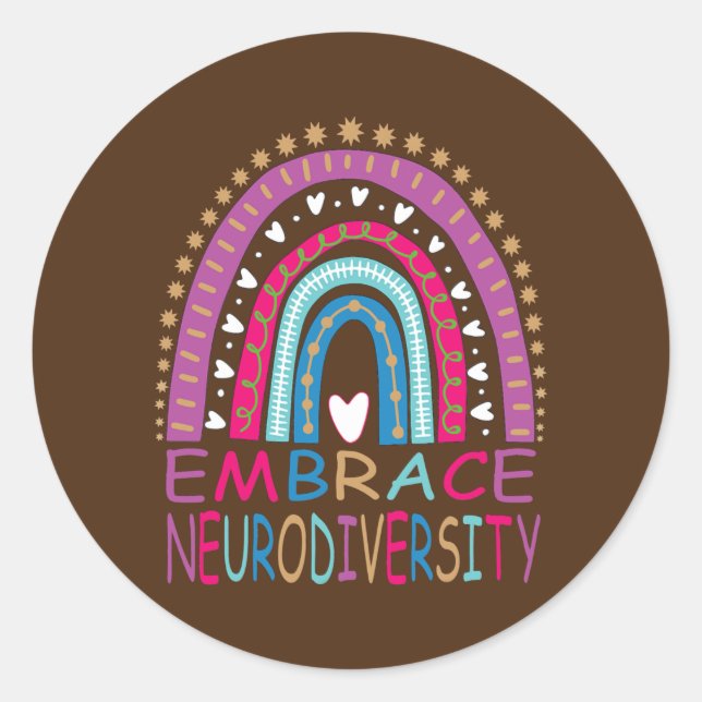Sticker Rond Embrassez la Sensibilisation sur l'autisme de la n (Devant)