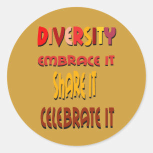 Sticker Rond Embrassez l'autocollant Diversité
