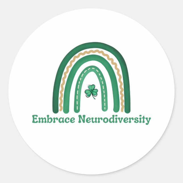 Sticker Rond Embrassez l'autocollant rond Neurodiversity (Devant)