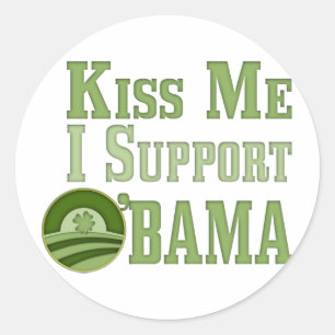 Sticker Rond Embrassez-moi irlandais Obama