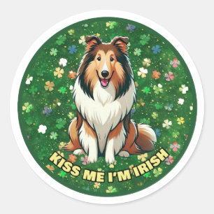Sticker Rond Embrassez-Moi Je Suis Irlandais