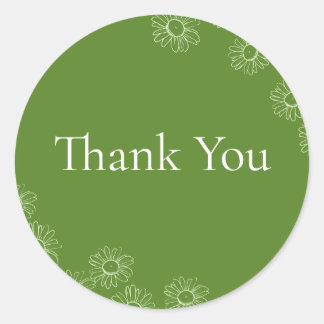 Sticker Rond Emerald Daisy Delight