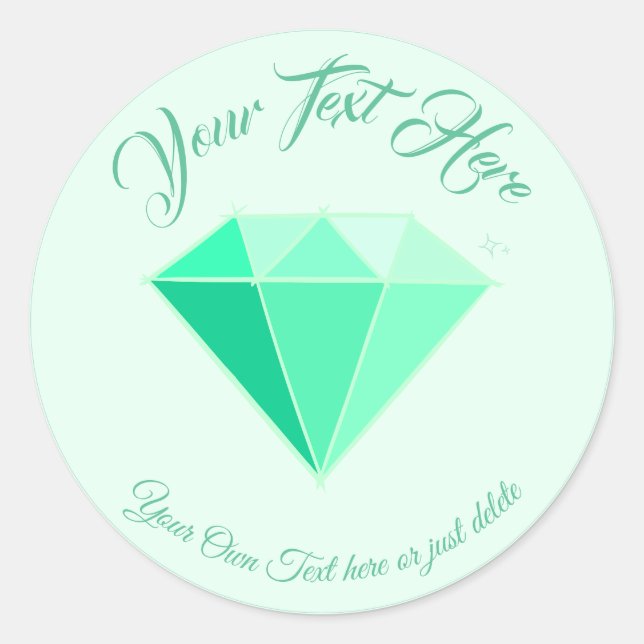 Sticker Rond Emerald Gemstone. Bijouterie. 55 Anniversaire du M (Devant)