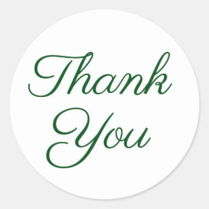 Sticker Rond Emerald Green Élégant Merci de calligraphie