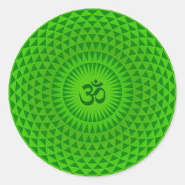 Sticker Rond Emerald Green Lotus volant de méditation de fleurs